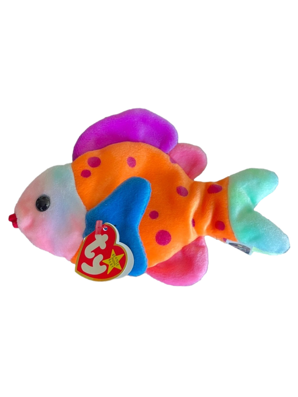 1999 Ty Beanie Baby Lips Multicolor Plush Fish Birthdate 3/15/1999